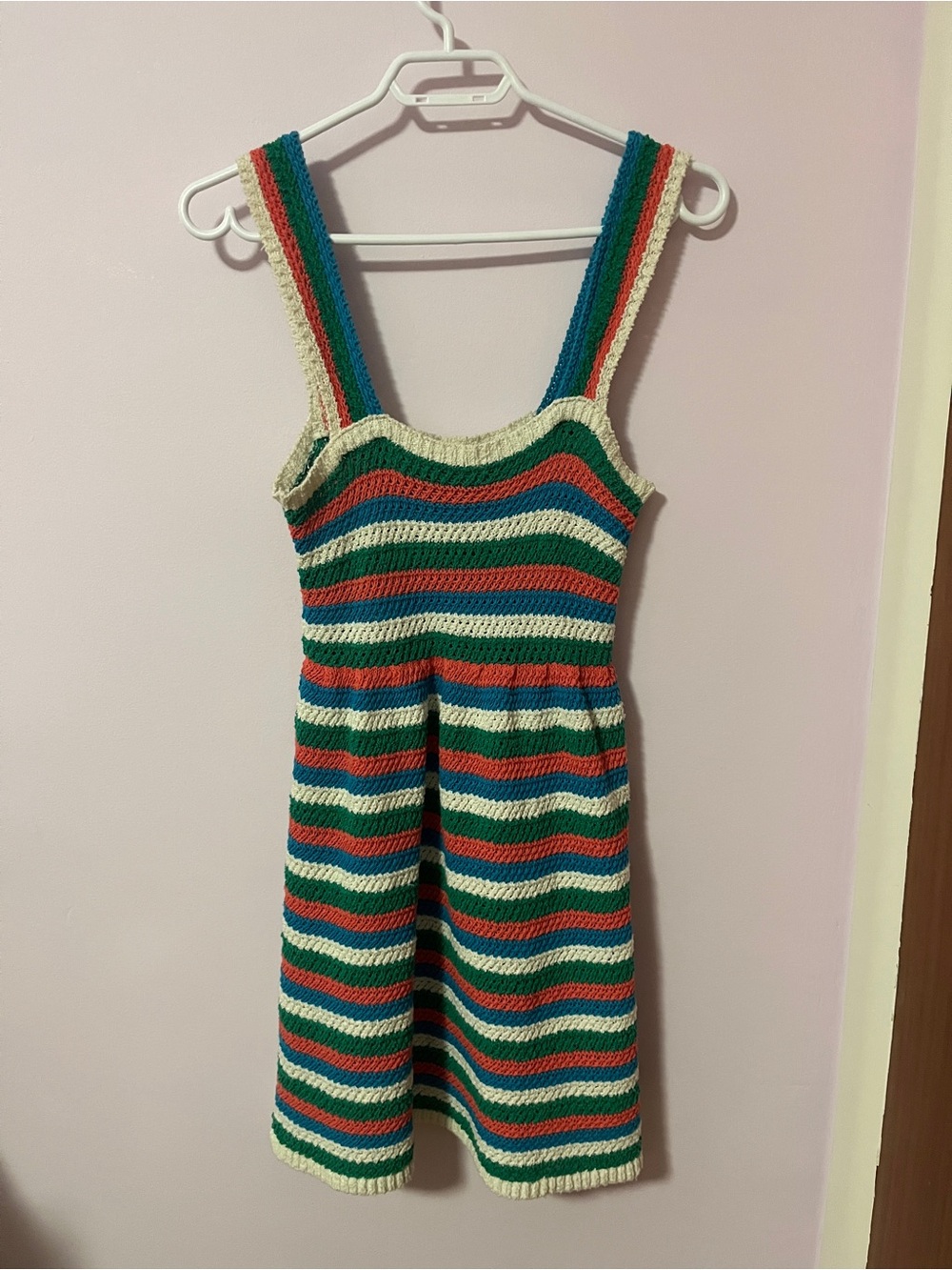 Zara Multicolor Striped Crochet Sundress